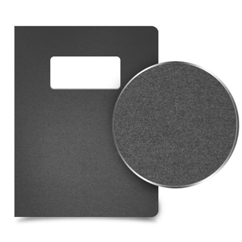 Dark Gray 16mil Sand Poly 8.75" x 11.25" Covers with Windows - 25pk