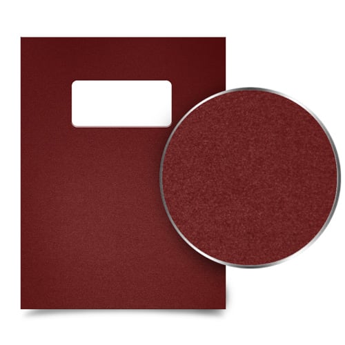 12mil Maroon Sand Poly 8.5" x 11" Covers With Windows (100 sets)