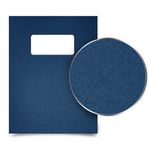 12mil Navy Sand Poly 8.5" x 11" Covers With Windows (100 sets)