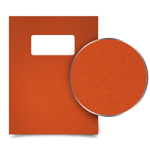 Orange 23mil Sand Poly 9" x 11" Binding Covers with Windows - 25 Sets
