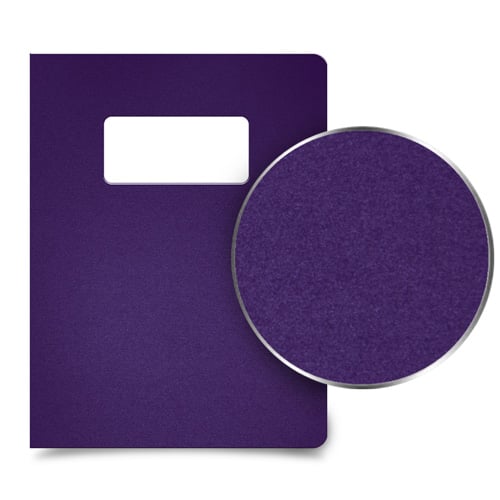 Purple 23mil Sand Poly 8.75" x 11.25" Covers with Windows - 25 Sets