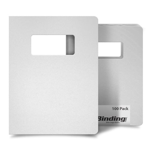 White 35mil Sand Poly 8.75" x 11.25" Covers with Windows - 25 Sets