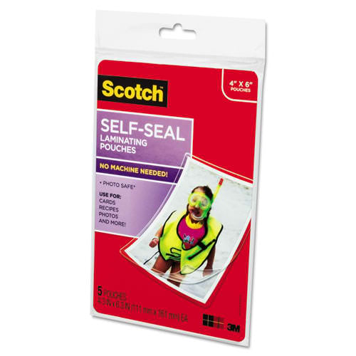 Scotch 4-3/8" x 6-3/8" Photo Size Self-Seal Laminating Pouches - 5pk - Clearance Sale
