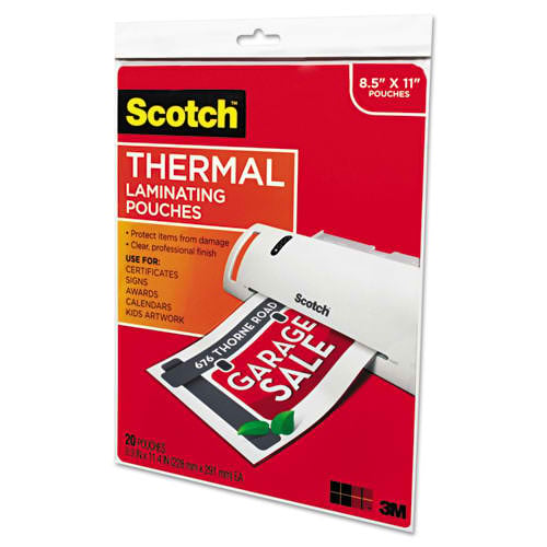 Scotch 9" x 11-1/2" Letter Size Thermal Laminating Pouches - 20pk