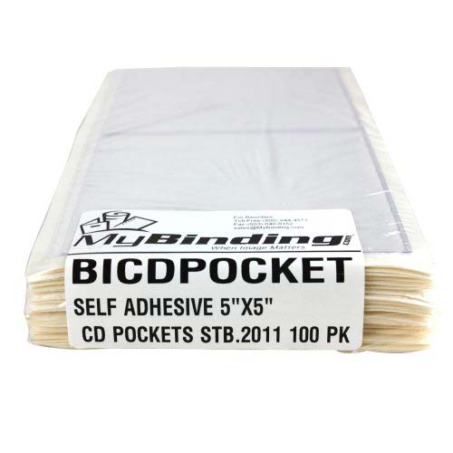Self Adhesive 5" x 5" CD Pockets - 100pk