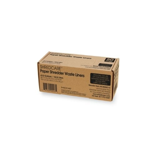 ShredCare Paper Shredder 43 Gallon Waste Bin Liners - 50pk