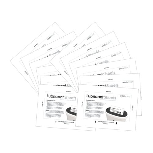 ShredCare 8.5" x 11" Shredder Lubricant Sheets (SCLL12) - 12pk