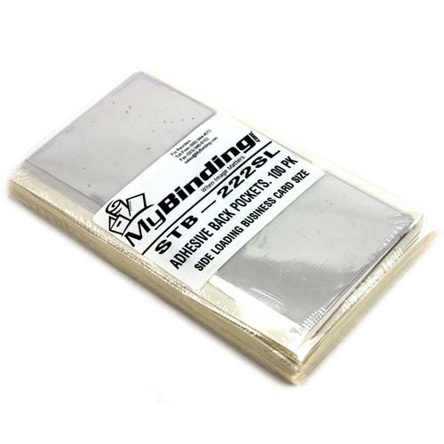 Side Loading Business Card Size Adhesive Back Pockets - 100pk