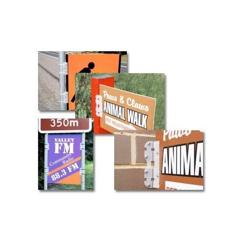 Sign-A-Brackets for Mounting Corrugated Plastic Board