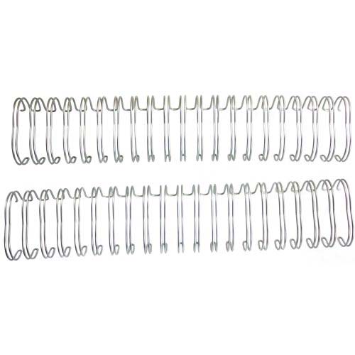 Silver 1-1/4" 2:1 Pitch Twin Loop Wire - 50pk