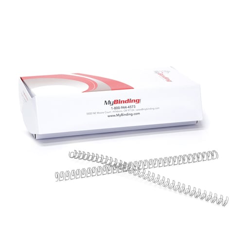 Silver 3/8" 3:1 Pitch Twin Loop Wire - 100pk