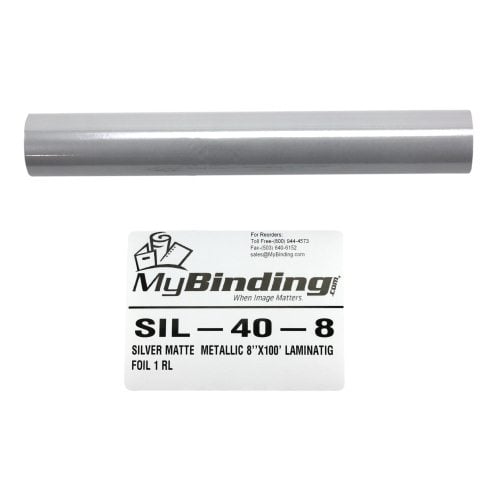 Silver Matte Pearl 8" x 100' Laminating / Toner Fusing Foil - 1/2" Core