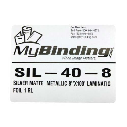 Silver Matte Pearl 8" x 100' Laminating / Toner Fusing Foil - 1/2" Core