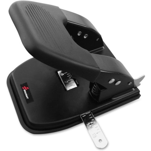 SKILCRAFT Black Comfort Grip Heavy-Duty 2-Hole Punch