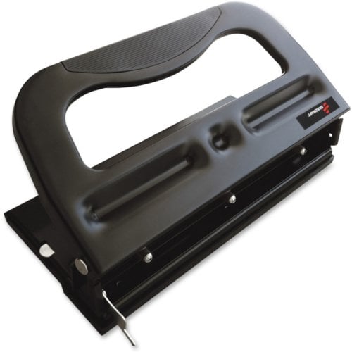 SKILCRAFT Black Comfort Grip Heavy-Duty 3-Hole Punch