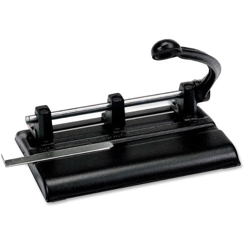 SKILCRAFT Black Heavy-Duty Adjustable 3-Hole Punch (13/32" Holes)