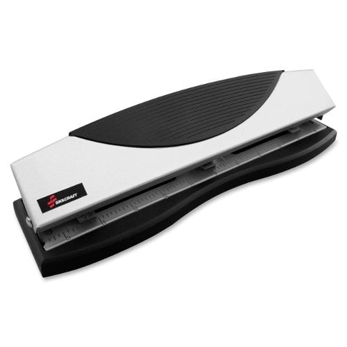 SKILCRAFT Light-Duty Metal 3-Hole Punch with Chip Tray