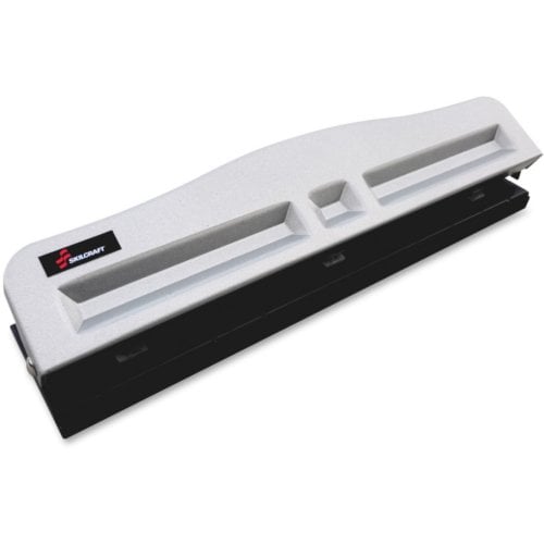 SKILCRAFT Metallic/Black Light-duty Metal 3-Hole Punch (11-Sheet Capacity)