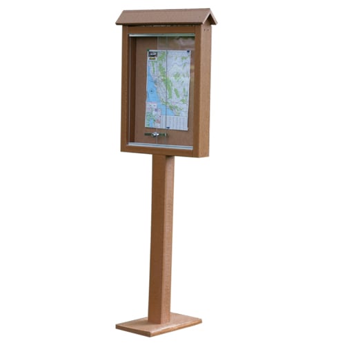 Small One-Sided Message Center w/ One Post - Cedar
