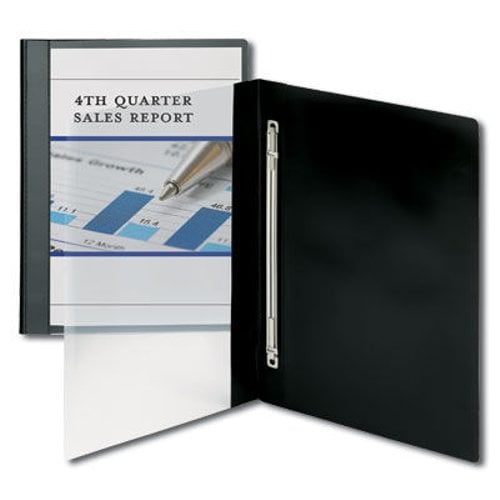 Smead 1/2" Black 8.5" x 11" Clear Front Poly Report Cover - 10pk