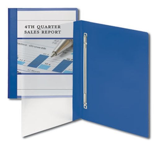 Smead 1/2" Blue 8.5" x 11" Clear Front Poly Report Cover - 10pk