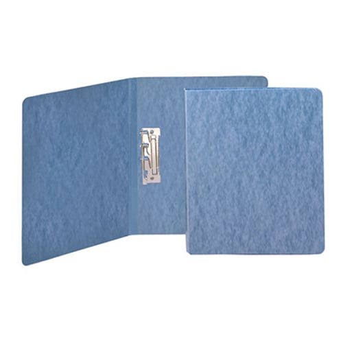 Smead 1/2" Blue 8.5" x 11" PressGuard Report Cover with Punchless Style Fastener