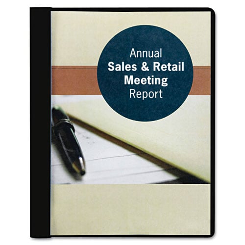 Smead Black Embossed 8.5" x 11" Clear Front Report Cover with Tang Fastener - 25pk