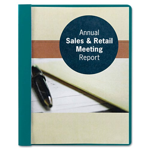 Smead Green Embossed 8.5" x 11" Clear Front Report Cover with Tang Fastener - 25pk