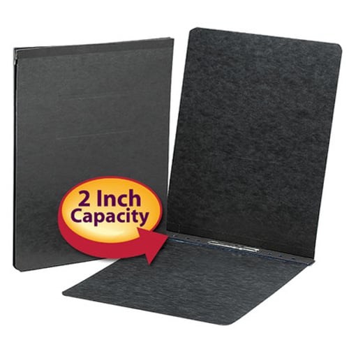 Smead 2" Black 8.5" x 11" PressGuard Report Cover with Top Prong Fastener