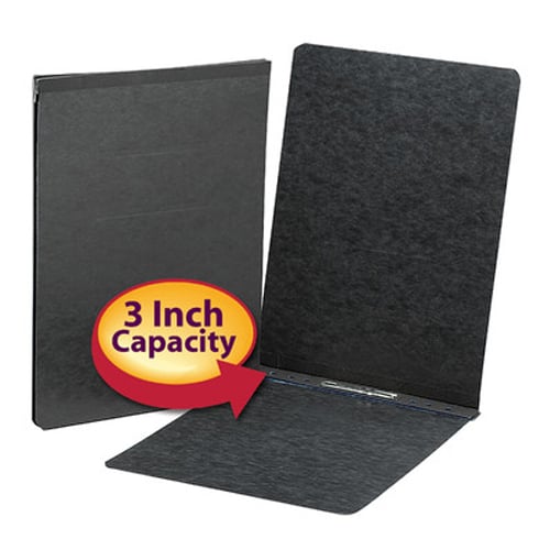 Smead 3" Black 11" x 17" PressGuard Report Cover with Side Prong Fastener