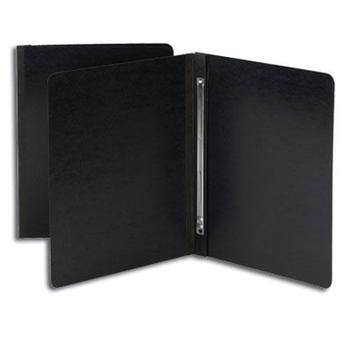Smead 3" Black 8.5" x 11" Pressboard Report Cover with Side Prong Fastener