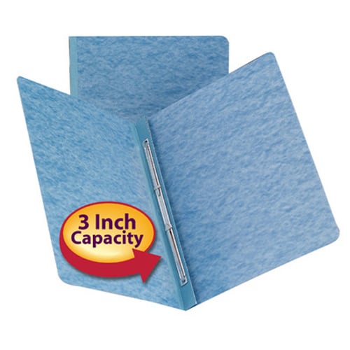 Smead 3" Blue 8.5" x 11" PressGuard Report Cover with Side Prong Fastener
