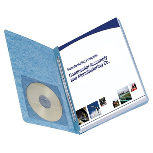 Smead 3" Blue 8.5" x 11" PressGuard Report Cover with Side Prong Fastener