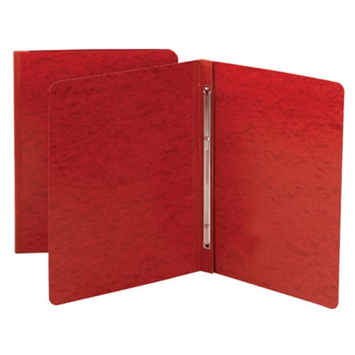 Smead 3" Bright Red 8.5" x 11" PressGuard Report Cover with Side Prong Fastener