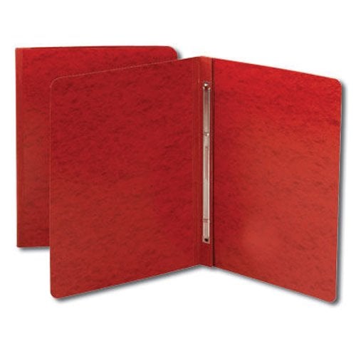 Smead 3" Bright Red 8.5" x 11" Pressboard Report Cover with Side Prong Fastener