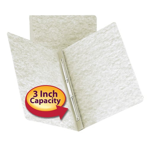 Smead 3" Gray 8.5" x 11" PressGuard Report Cover with Side Prong Fastener