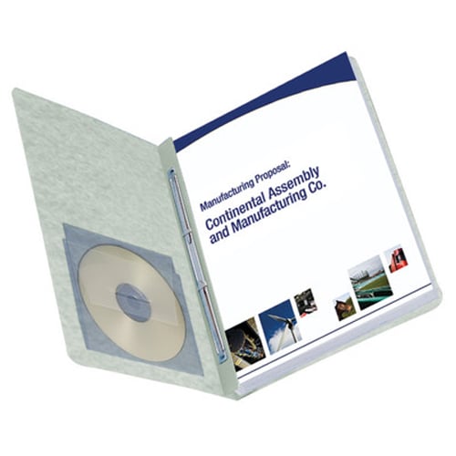 Smead 3" Gray 8.5" x 11" PressGuard Report Cover with Side Prong Fastener