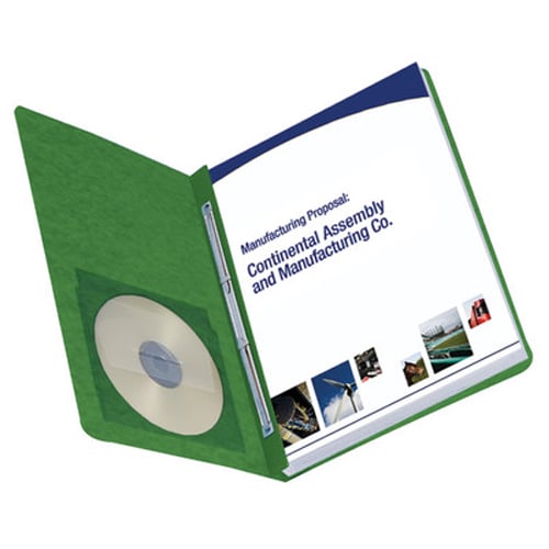Smead 3" Green 8.5" x 11" PressGuard Report Cover with Side Prong Fastener