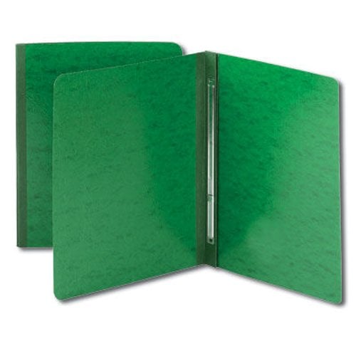 Smead 3" Green 8.5" x 11" Pressboard Report Cover with Side Prong Fastener