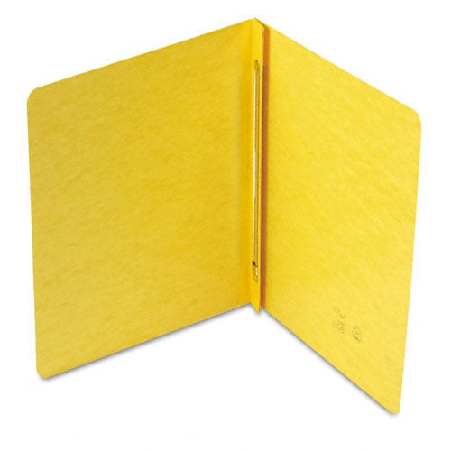 Smead 3" Yellow 8.5" x 11" PressGuard Report Cover with Side Prong Fastener