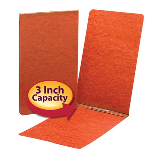 Smead 3" Red 11" x 17" PressGuard Report Cover with Side Prong Fastener