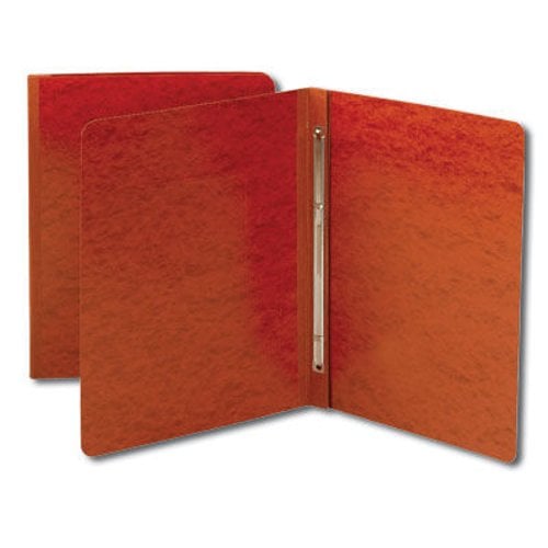Smead 3" Red 8.5" x 11" Pressboard Report Cover with Side Prong Fastener