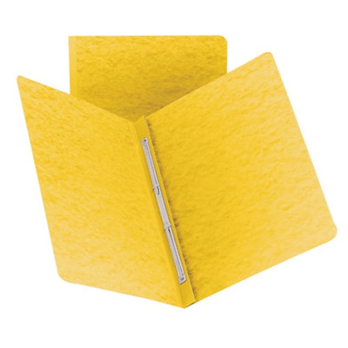 Smead 3" Yellow 8.5" x 11" PressGuard Report Cover with Side Prong Fastener