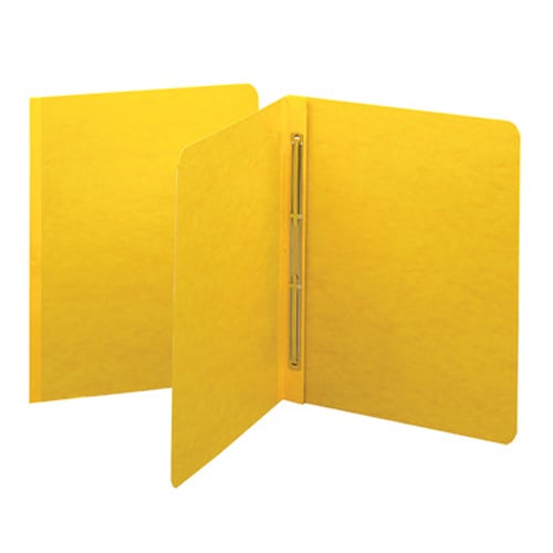 Smead 3" Yellow 8.5" x 11" PressGuard Report Cover with Side Prong Fastener