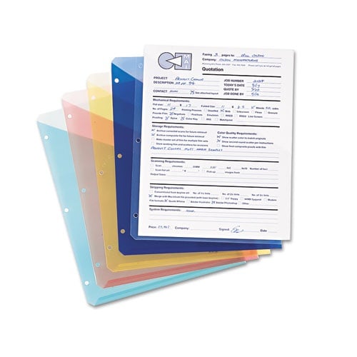 Smead Assorted Colors Translucent Binder Slash Jackets - 5pk