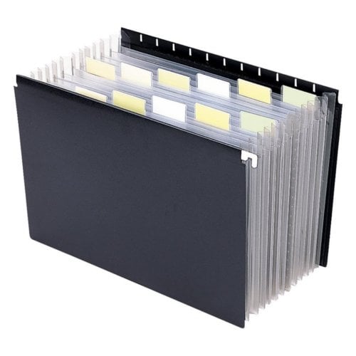 Smead Black 13-Pocket Letter Size Poly Hanging Expanding File