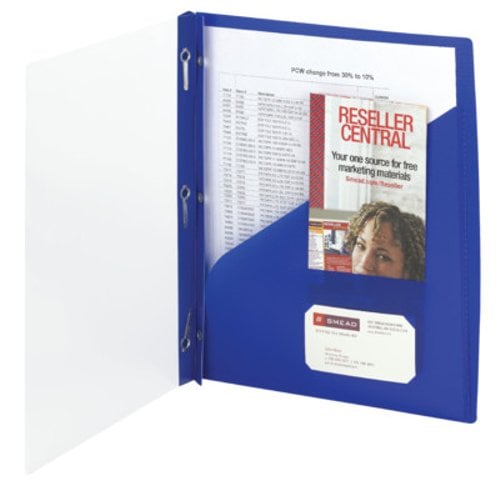 Smead Blue 8.5" x 11" Clear Front Poly Report Cover with Tang Fastener - 5pk