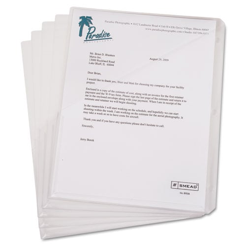 Smead Clear Translucent Binder Slash Jackets - 5pk
