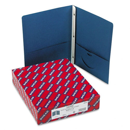 Smead Dark Blue Two-Pocket Tang Fasteners Portfolio - 25pk