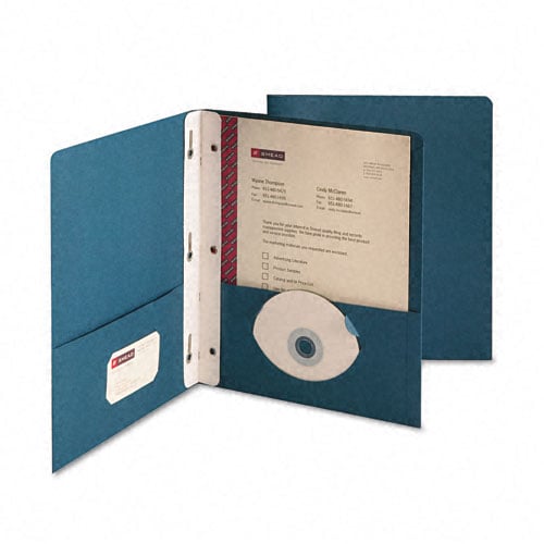 Smead Dark Blue Two-Pocket Tang Fasteners Portfolio - 25pk